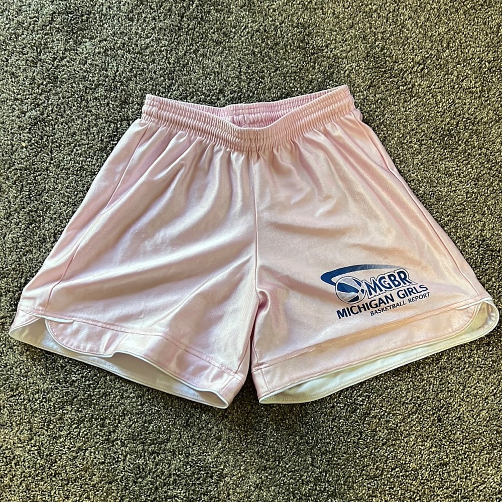 Short pink basketball shorts